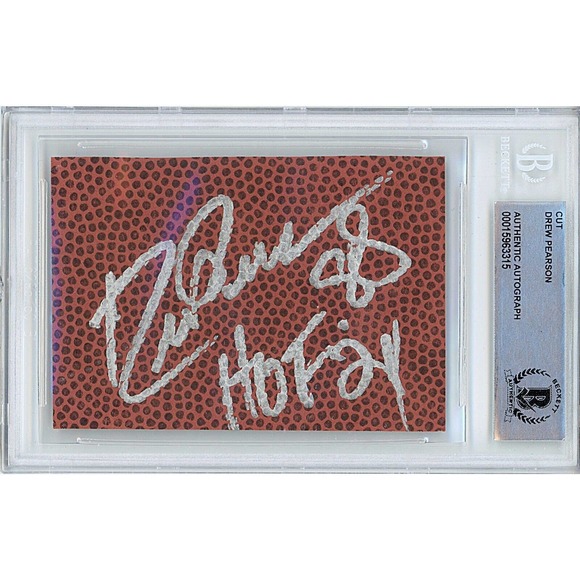 Drew Pearson Autographed Football Cut Dallas Cowboys 'HOF 21' Beckett Authentic - Picture 1 of 5